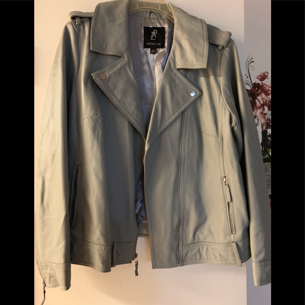 COPY - Rachel Zoe gray leather jacket